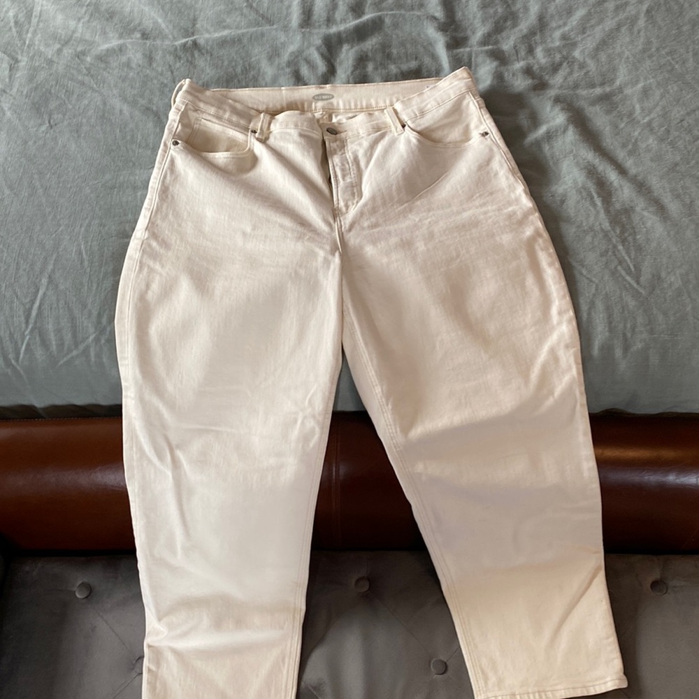 Old Navy high waist cream colored jeans